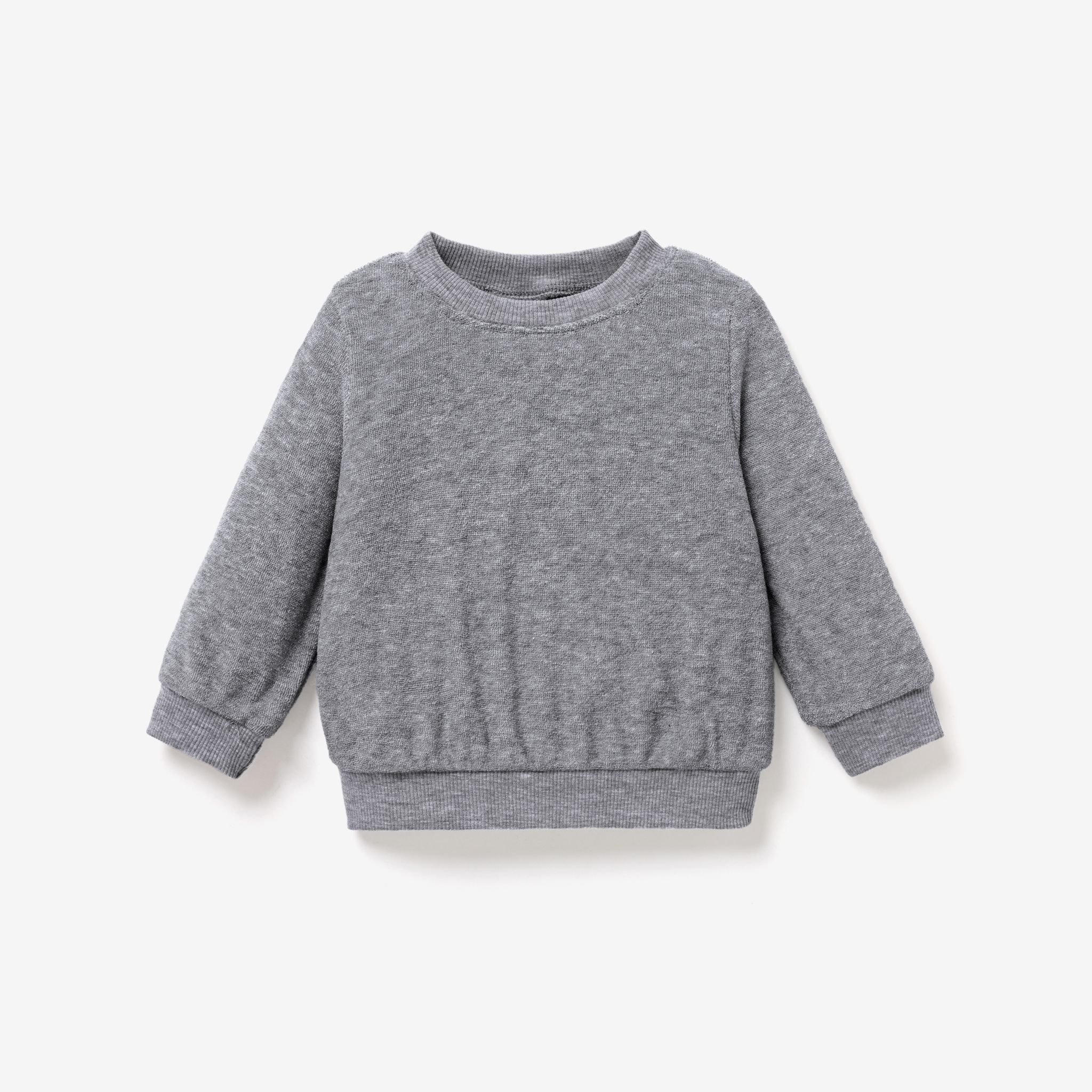 Baby Unisexe Basic Solid Color Long Sleeve Crew Neck Sweatshirt