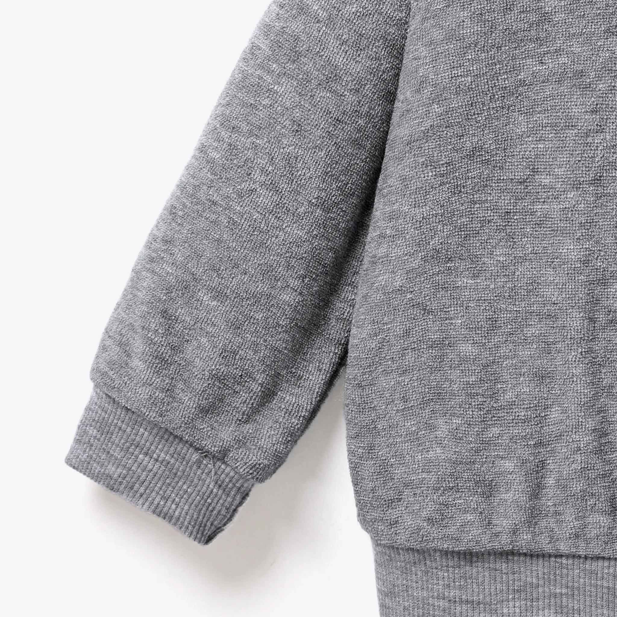 Baby Unisex Basic Solid Color Long Sleeve Crew neck Sweatshirt Grey image 4