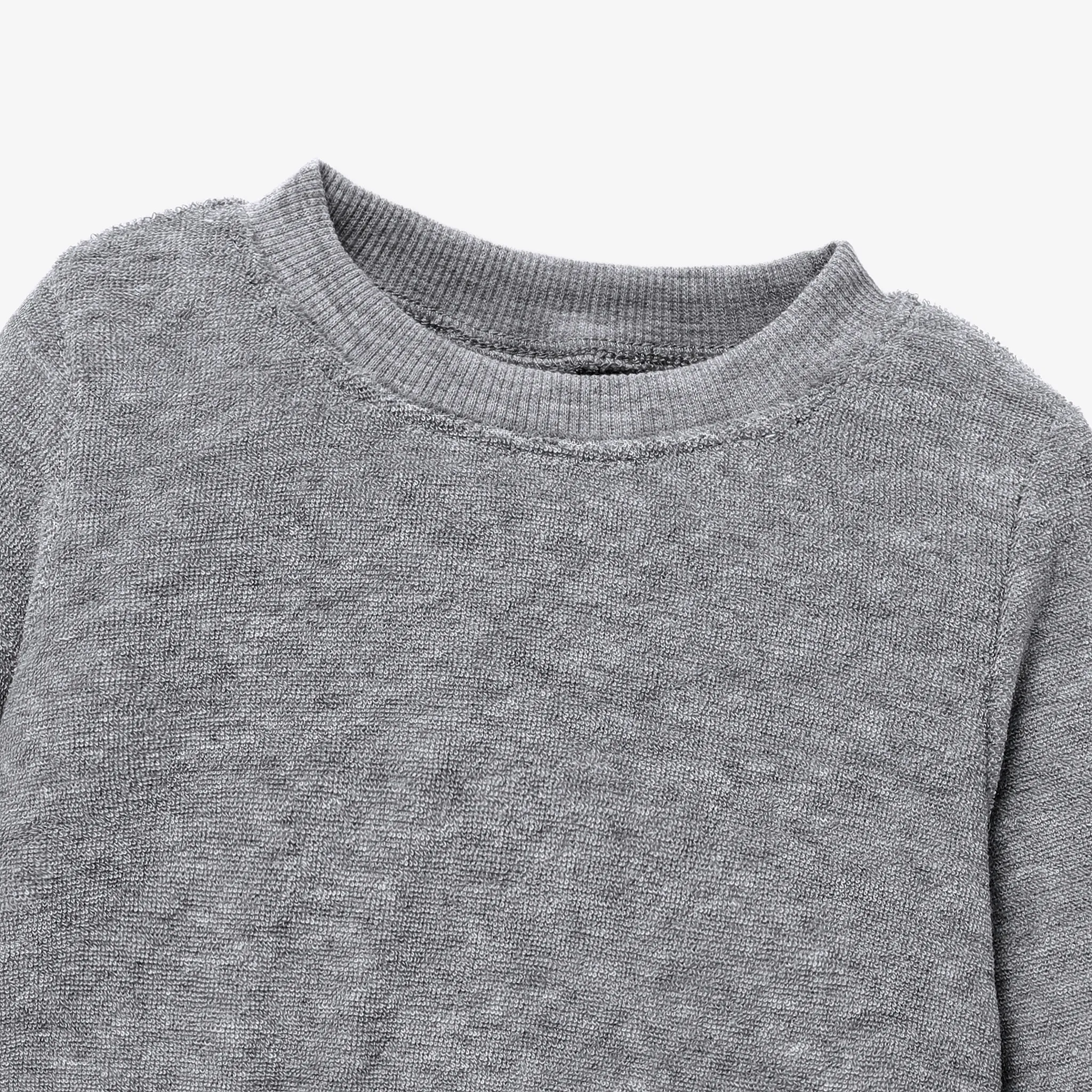  Baby Unisex Basic Solid Color Long Sleeve Crew neck Sweatshirt Grey image 3