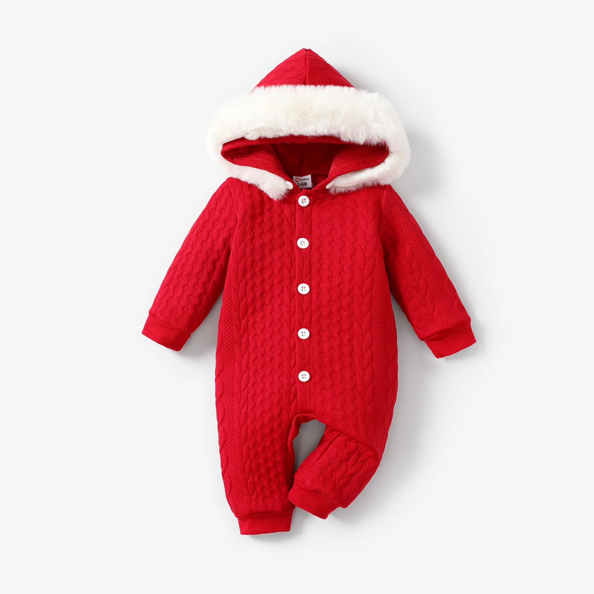 Baby Girl/Boy Christmas Hooded Jumpsuit/Scarf/Glasses/Socks Red