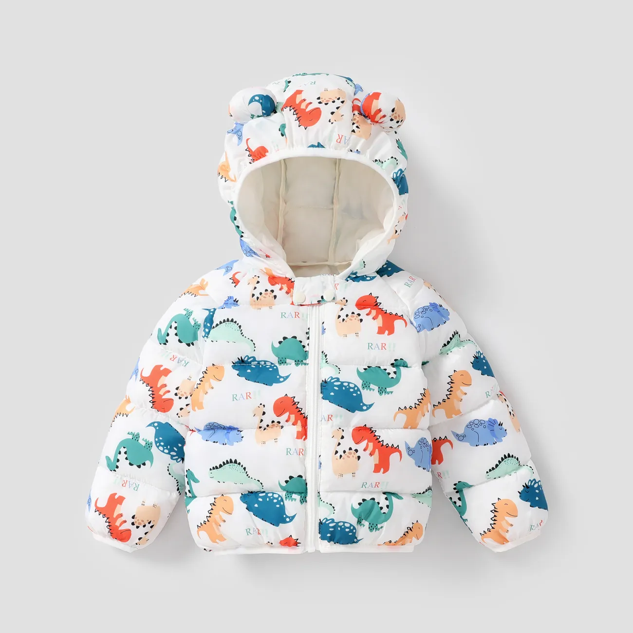 Toddler Girl Childlike Gummy Bear Animal pattern Hooded Cotton Jacket  big image 1