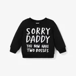Baby Boy/Girl  Letter Print Sweatshirt Black
