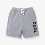 pantalones cortos elásticos con estampado de camuflaje y letras para niños pequeños/niños gris moteado
