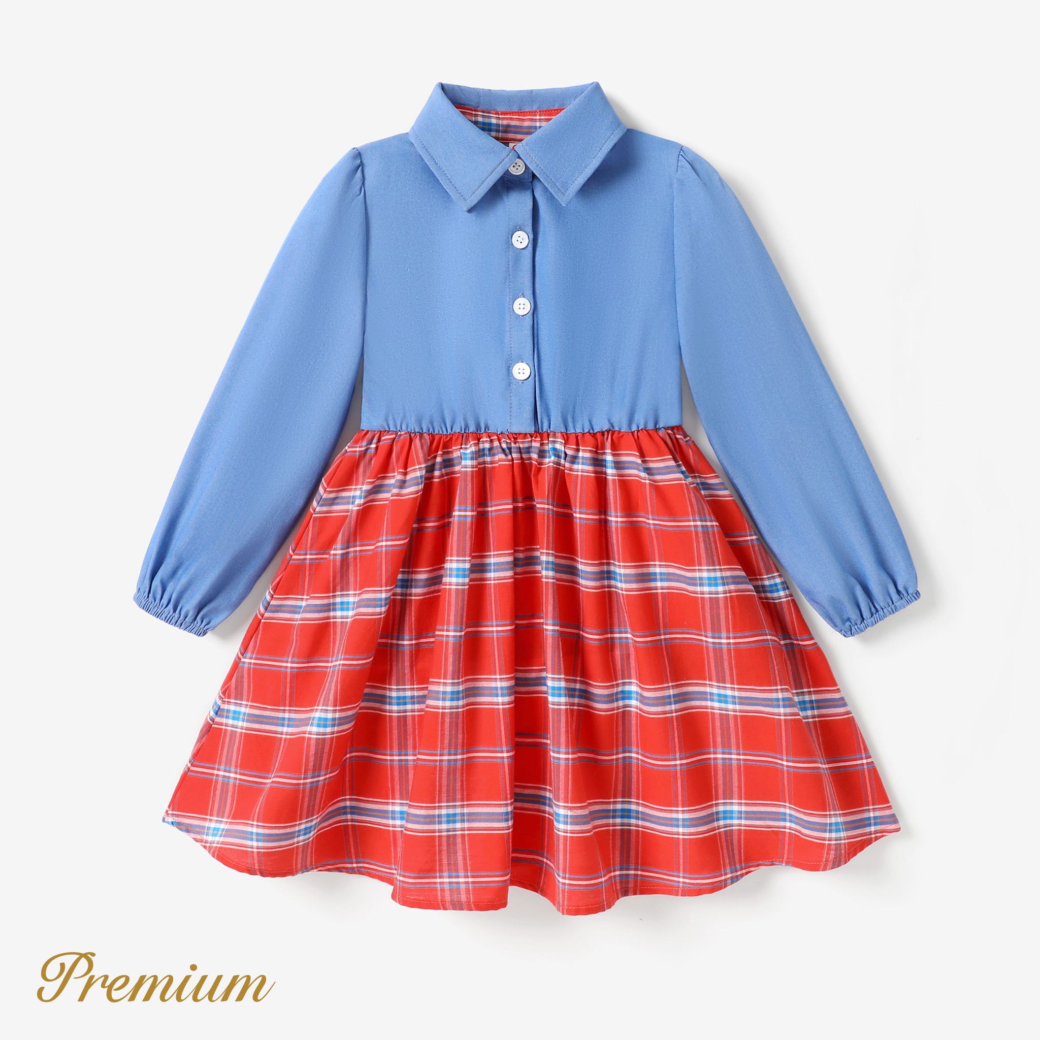 Toddler/Kid Girl Casual Elegant Grid Dress