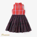 Toddler/Kid Girl Grid Cotton Casual Dress Redandbluegrid image 2