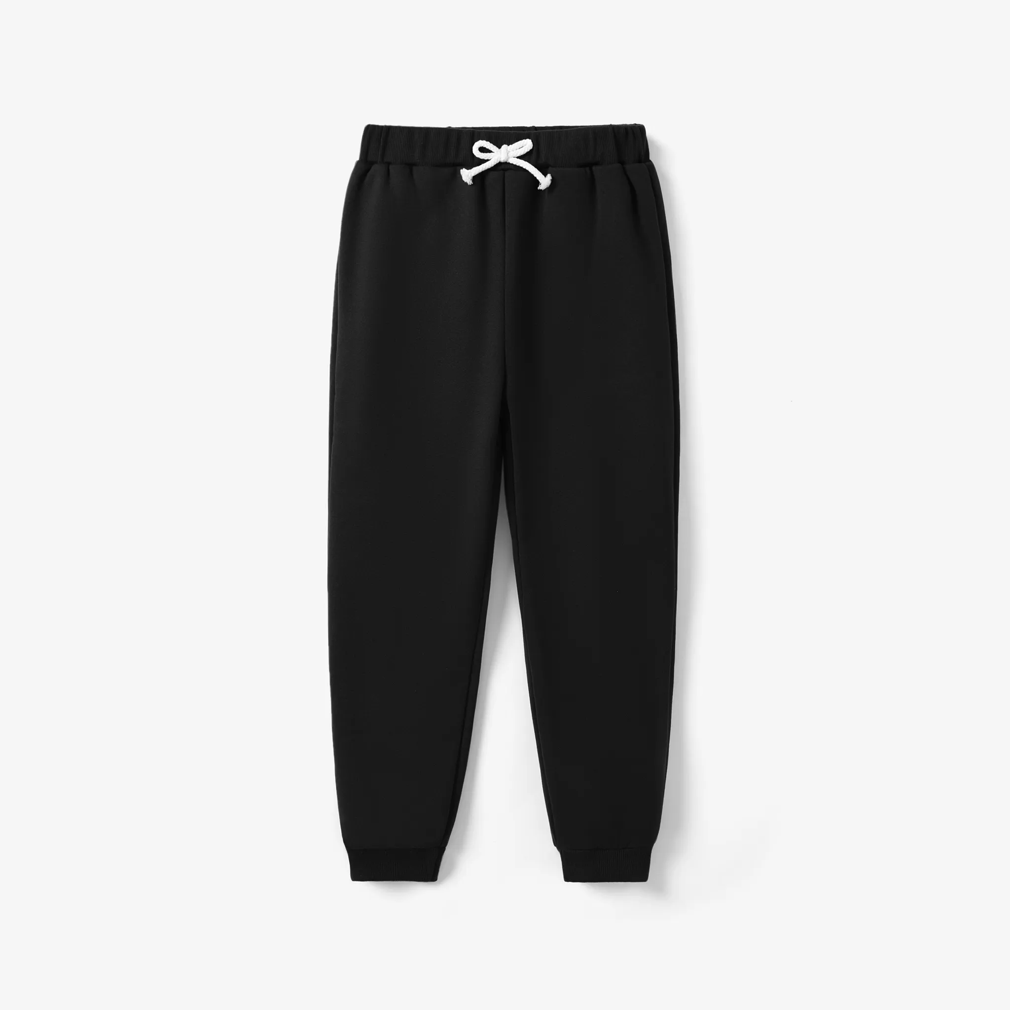 Kid Boy Loose Casual Solid Color Pants Black