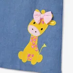 Baby Girl Giraffe Embroidered Imitation Denim Tank Dress  image 4