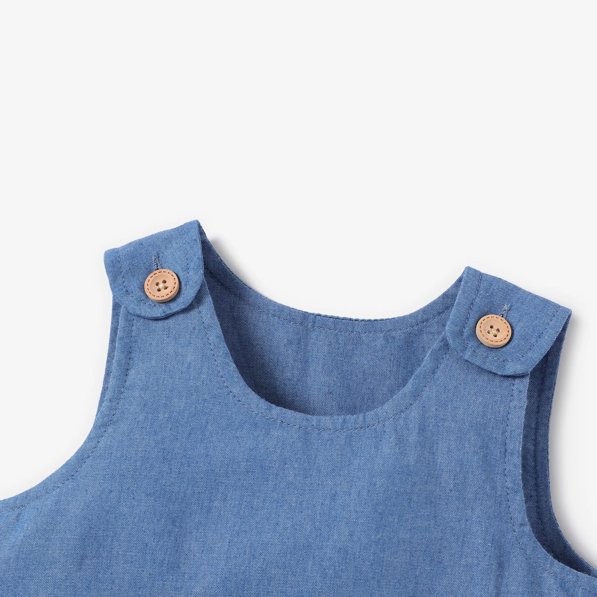 Baby Girl Giraffe Embroidered Imitation Denim Tank Dress  image 3