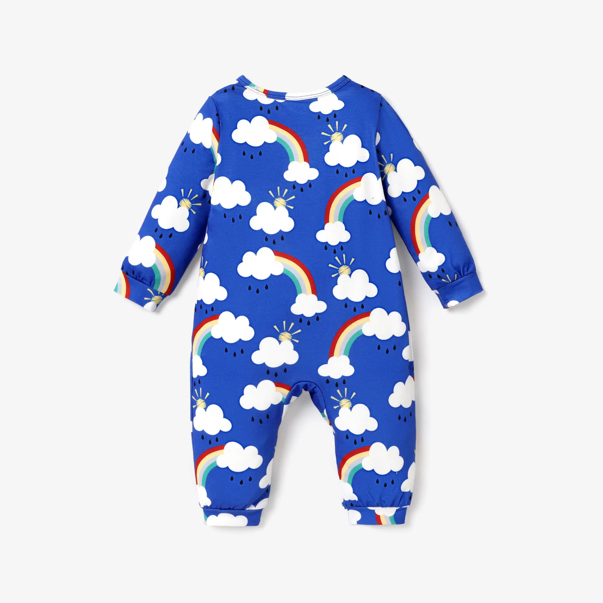 Baby/Toddler Girl/Boy Casual Rainbow Pattern Zipper Pajama  Baby Blue image 3