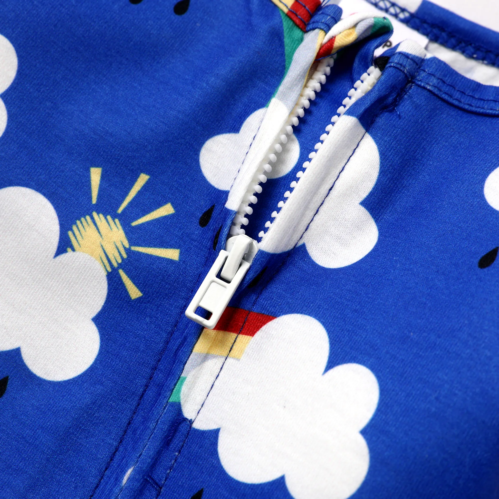 Baby/Toddler Girl/Boy Casual Rainbow Pattern Zipper Pajama  Baby Blue image 5