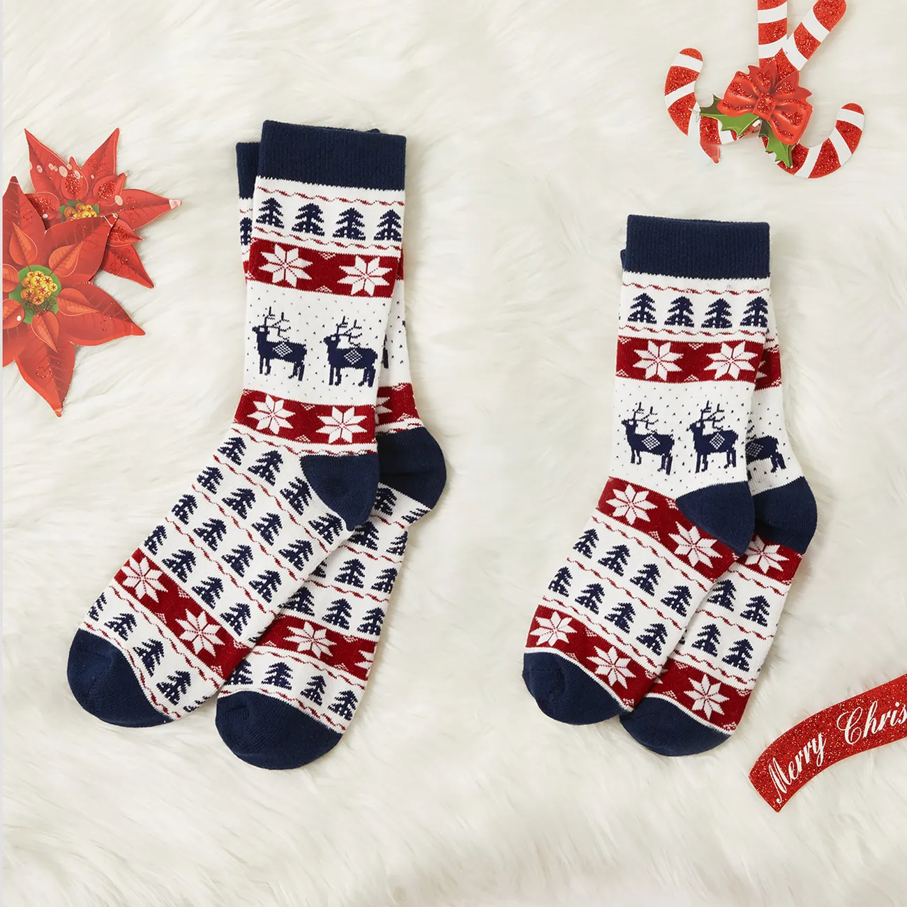 Family Matching Christmas Crew Socks  big image 1