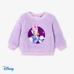 Disney Mickey and Friends Toddler Girl/Boy Character Embroidered Long-sleeve Fluffy Sweatshirt Purple