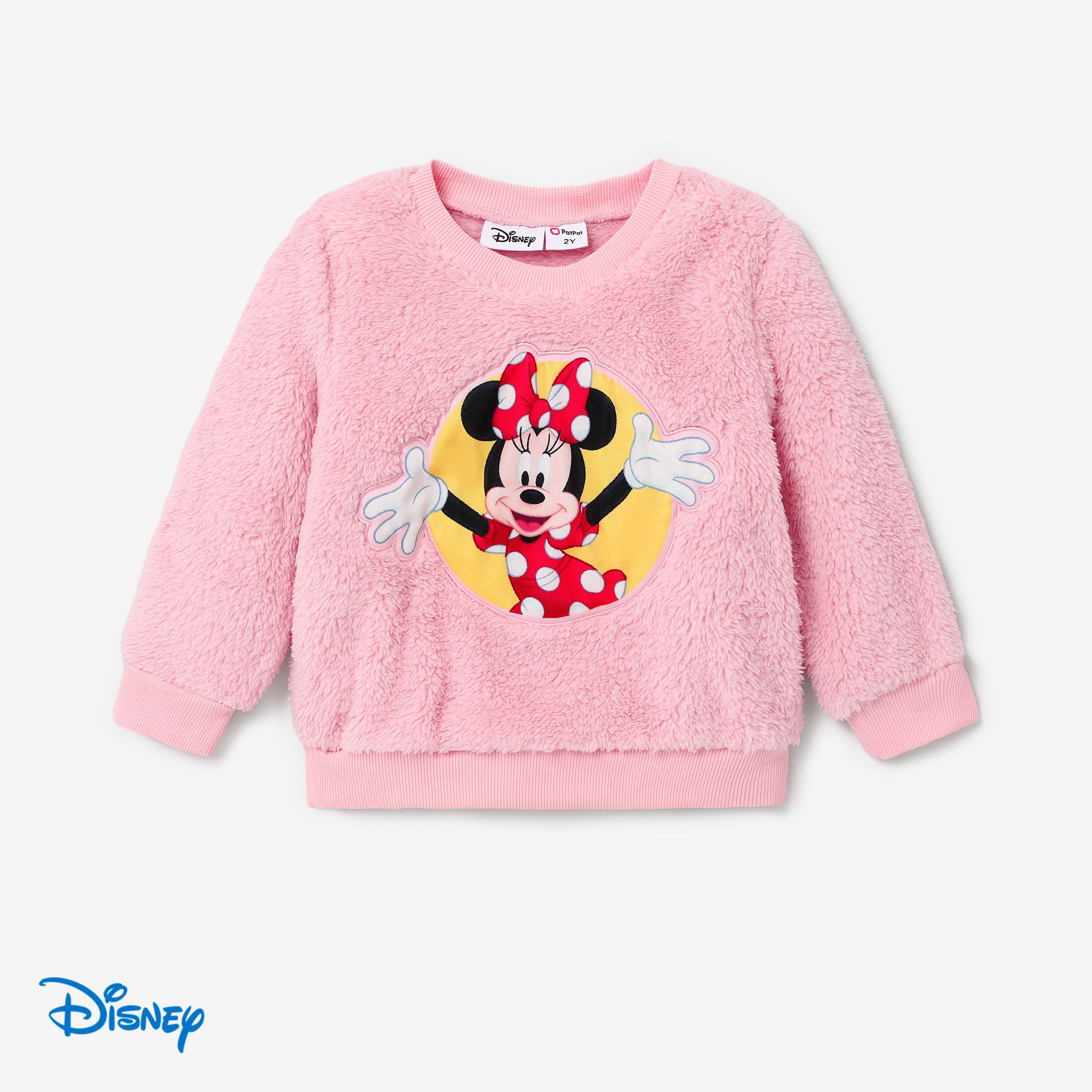 Disney Mickey And Friends Toddler Girl/Boy Character Embroidered Long-sleeve Fluffy Sweatshirt