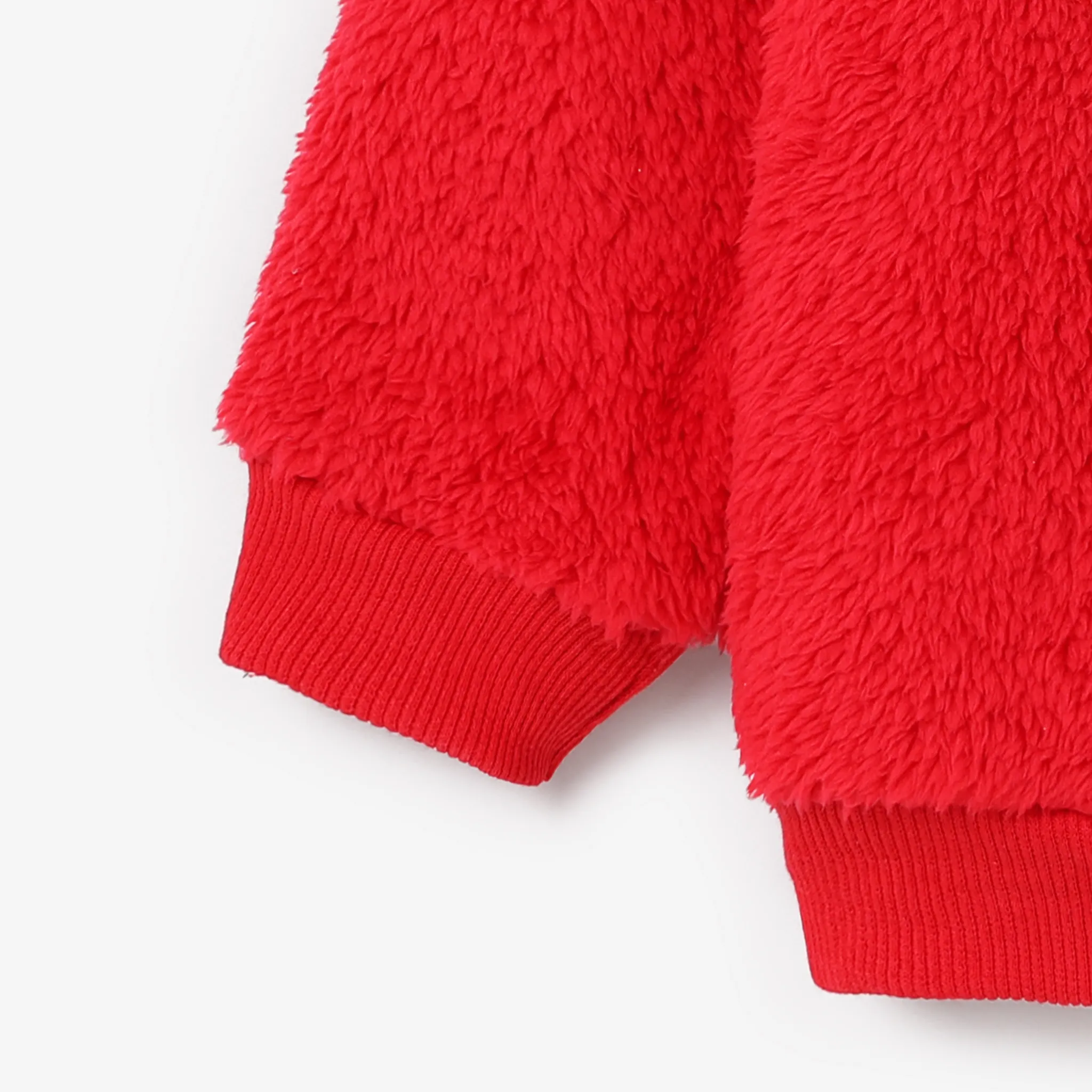 Disney Mickey and Friends Toddler Girl/Boy Character Embroidered Long-sleeve Fluffy Sweatshirt Red image 5