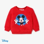 Disney Mickey and Friends Toddler Girl/Boy Character Embroidered Long-sleeve Fluffy Sweatshirt Red