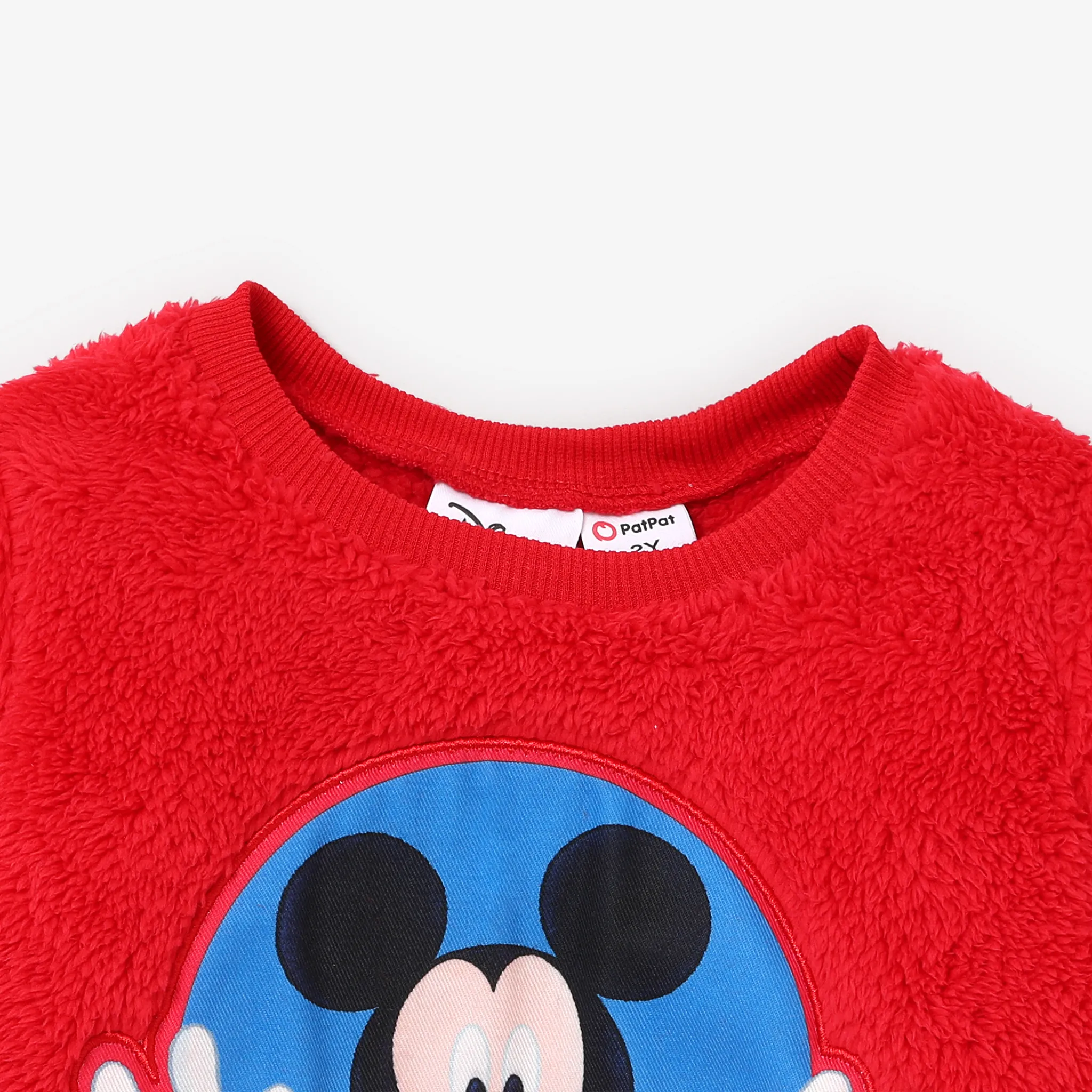 Disney Mickey and Friends Toddler Girl/Boy Character Embroidered Long-sleeve Fluffy Sweatshirt Red image 4