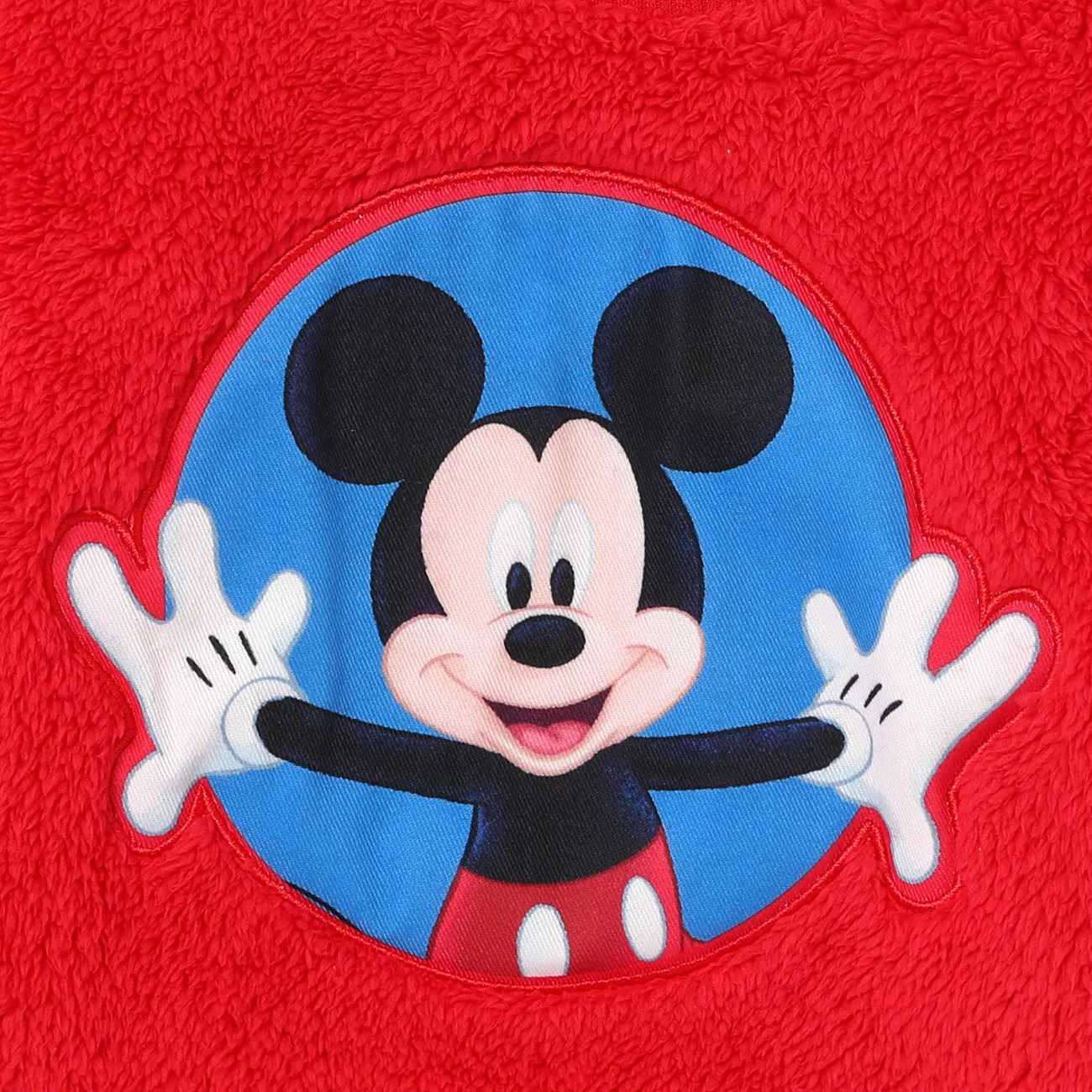 Disney Mickey and Friends Toddler Girl/Boy Character Embroidered Long-sleeve Fluffy Sweatshirt Red big image 1