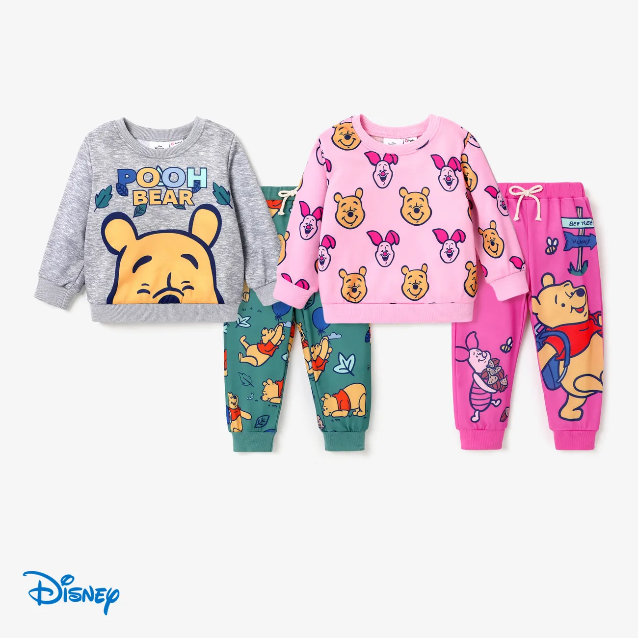Disney Winnie the Pooh Toddler Boy/Girl Character Pattern Fun Print Sweatshirt or Pants Pink big image 1