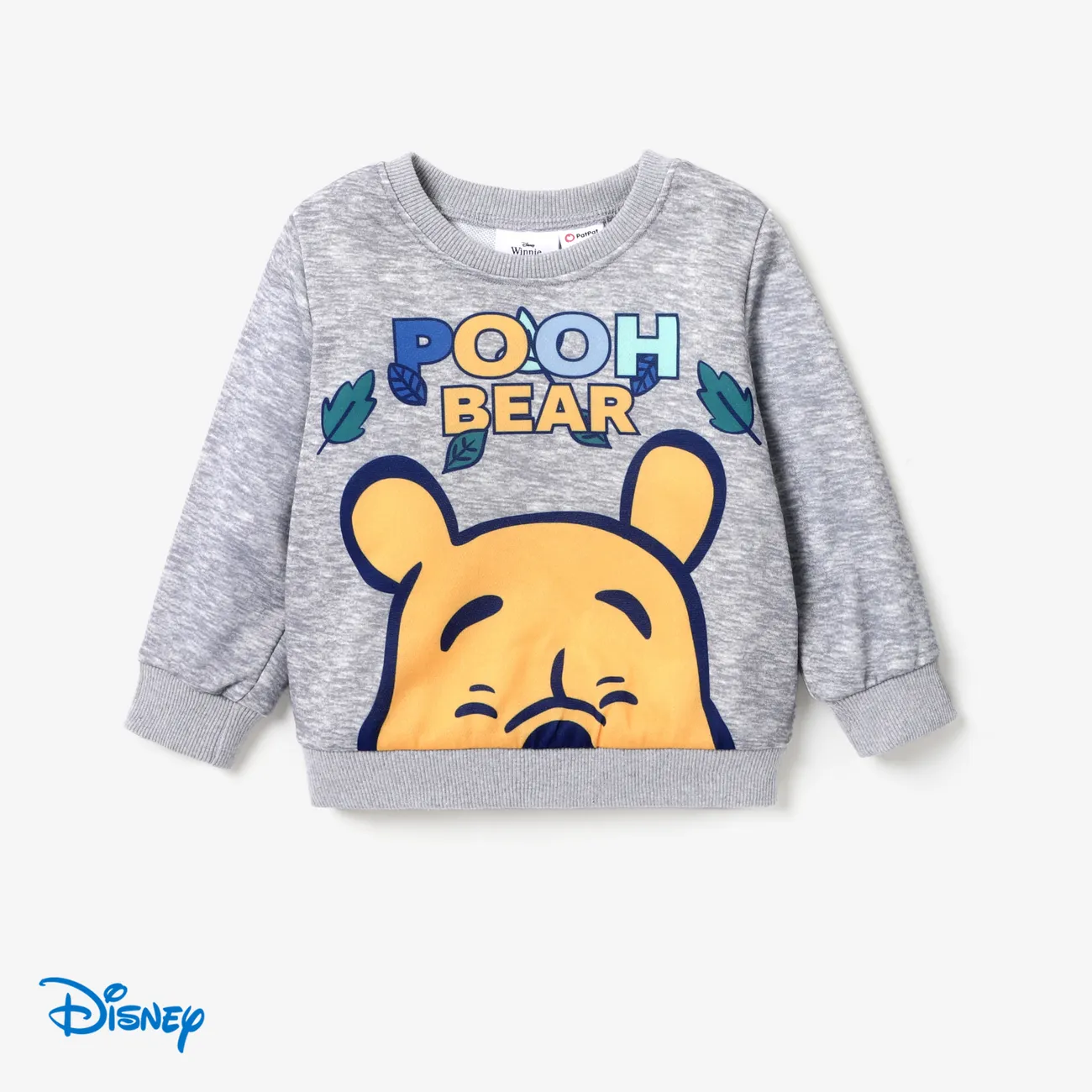 Disney Winnie the Pooh Toddler Boy/Girl Character Pattern Fun Print Sweatshirt or Pants Flecked Grey big image 1