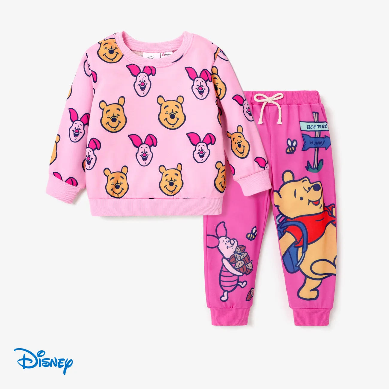 Disney Winnie the Pooh Toddler Boy/Girl Character Pattern Fun Print Sweatshirt or Pants Pink big image 1
