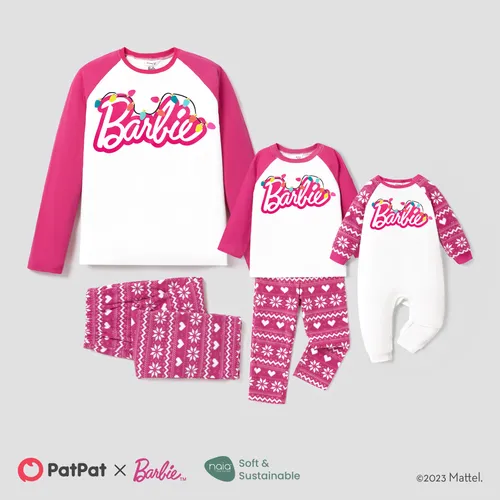 Barbie Family Matching Long-sleeve Letter& Heart  Print Top&Pants  Set 