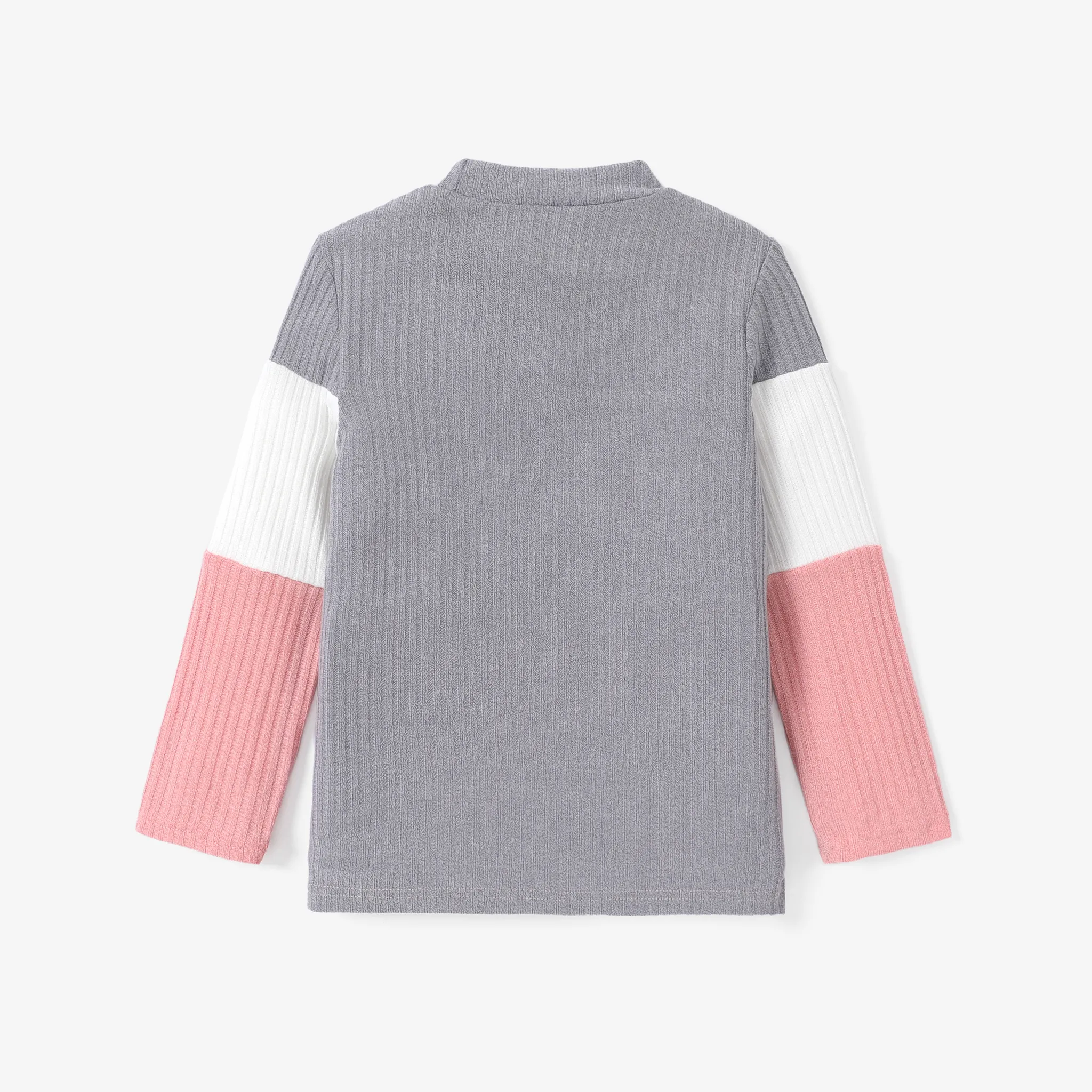 Kid Girl Ribbed Colorblock Long-sleeve Tee  image 4