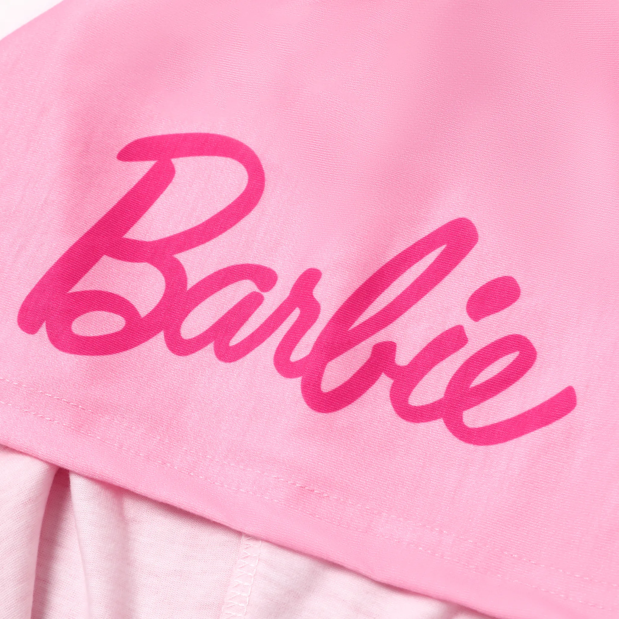 Barbie Christmas Mommy and Me Character Print Long-sleeve Onesies Pajamas (Flame Resistant) Pink image 3
