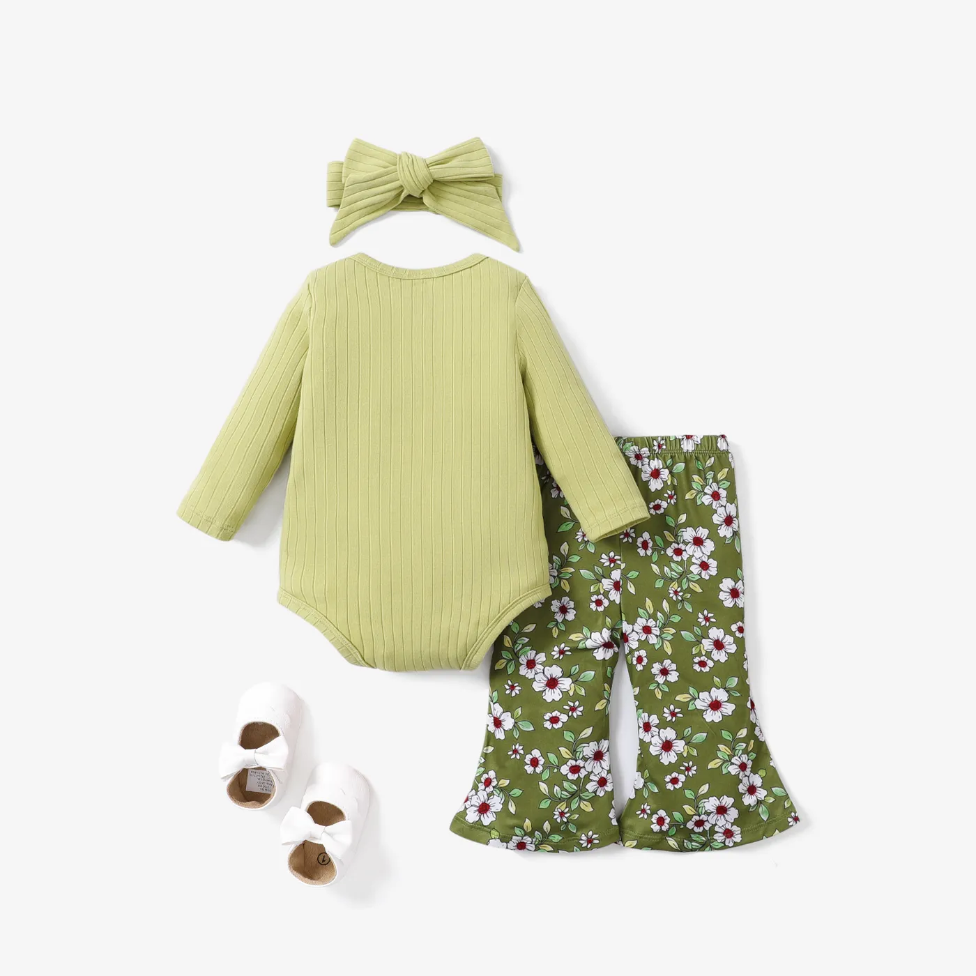 3PCS Baby Girl  Sweet Floral Set  image 2