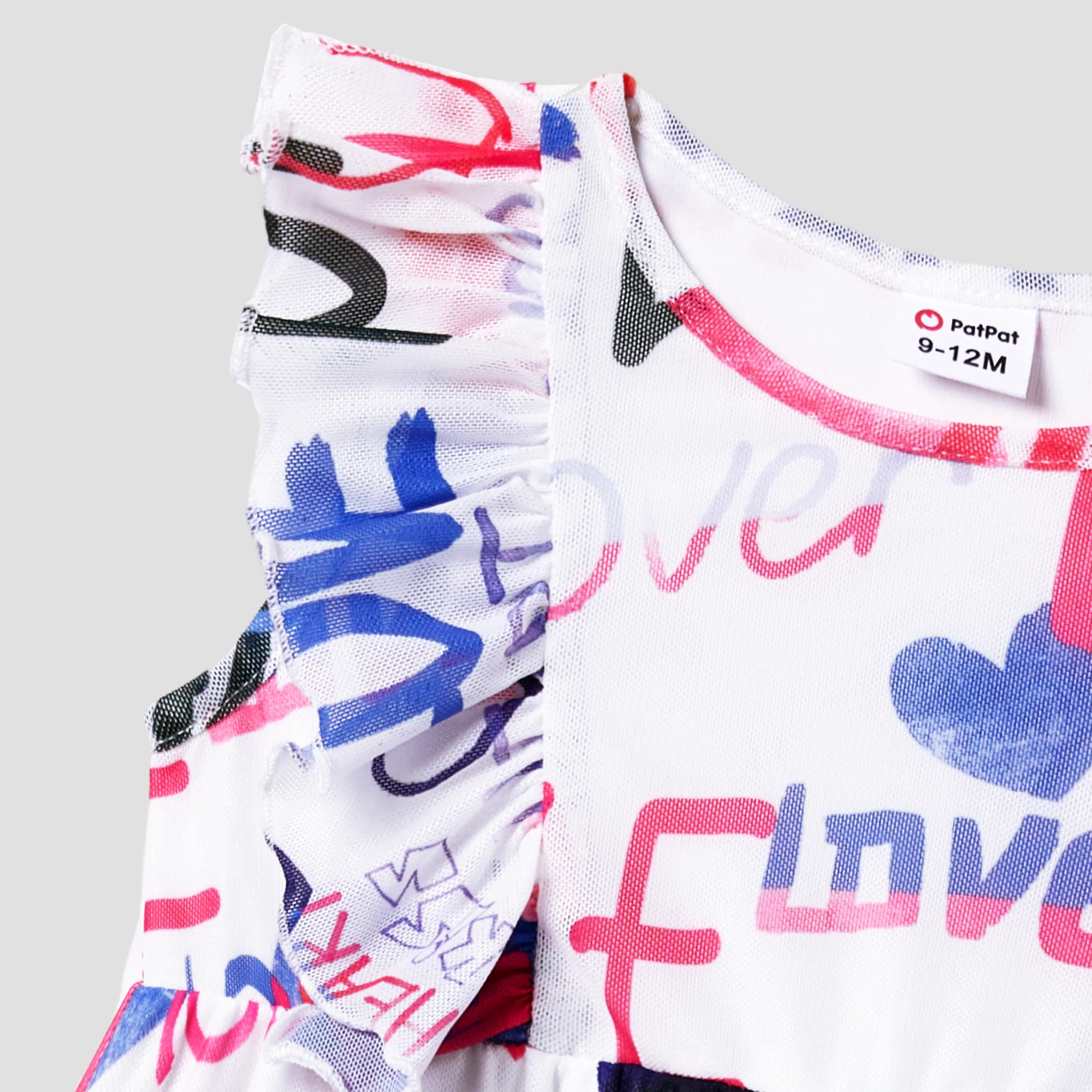 Valentine's Day Mommy and Me Stylish Graffiti Pattern Short-sleeve Body-con Dresses Multi-color image 3