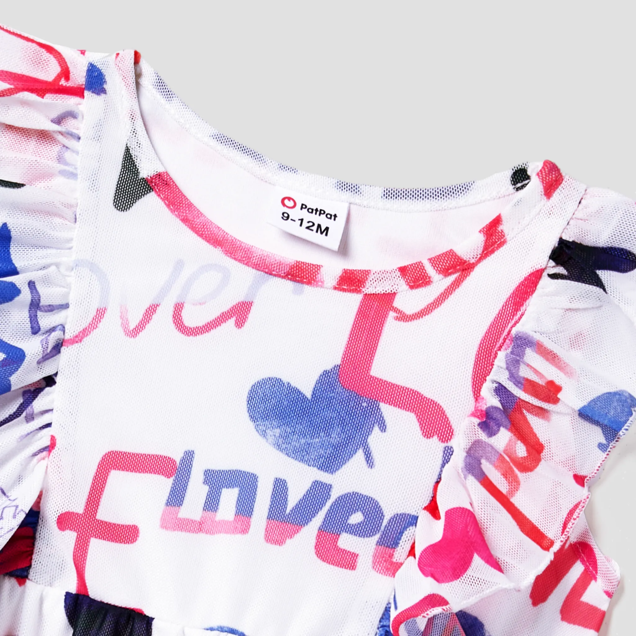 Valentine's Day Mommy and Me Stylish Graffiti Pattern Short-sleeve Body-con Dresses Multi-color image 4