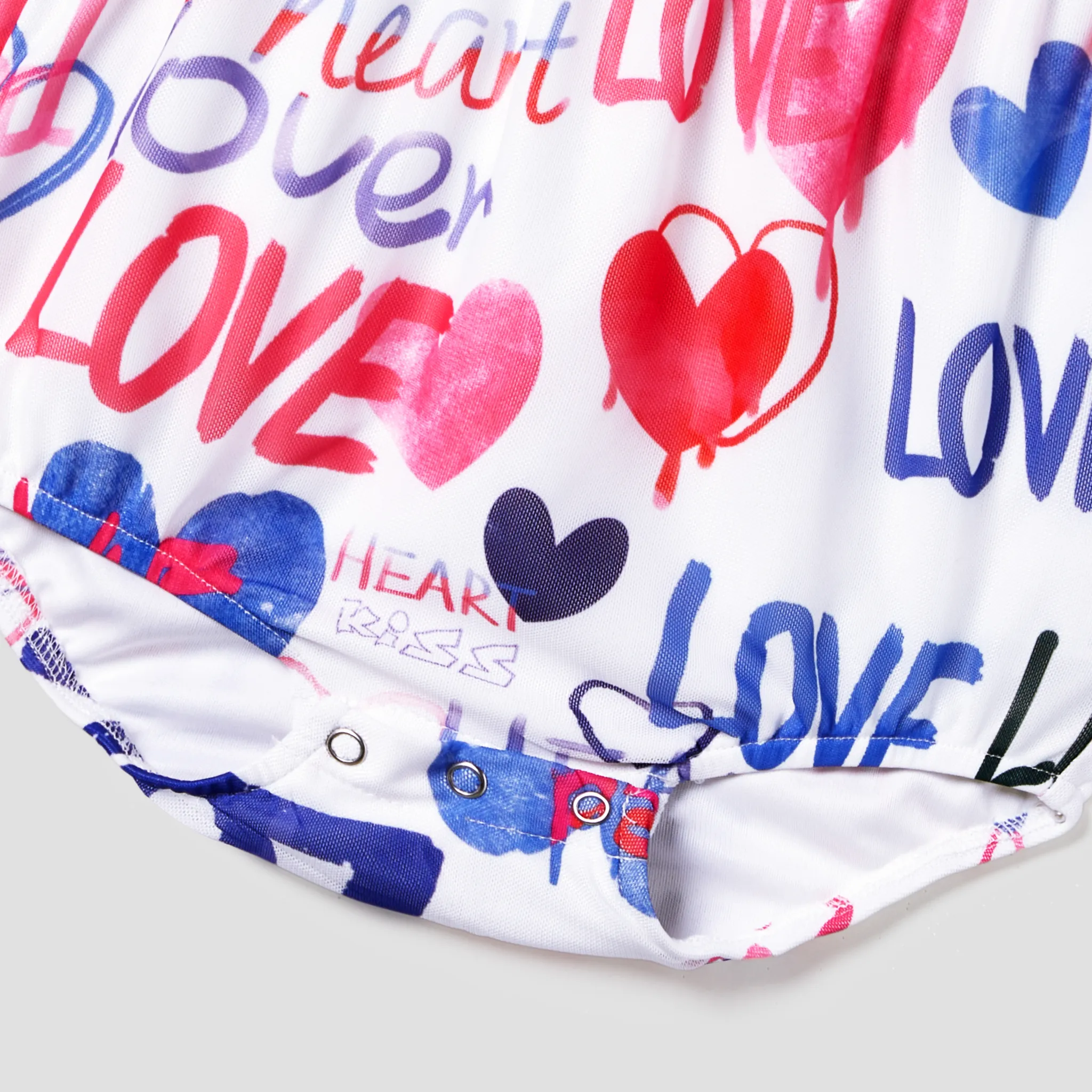 Valentine's Day Mommy and Me Stylish Graffiti Pattern Short-sleeve Body-con Dresses Multi-color image 5