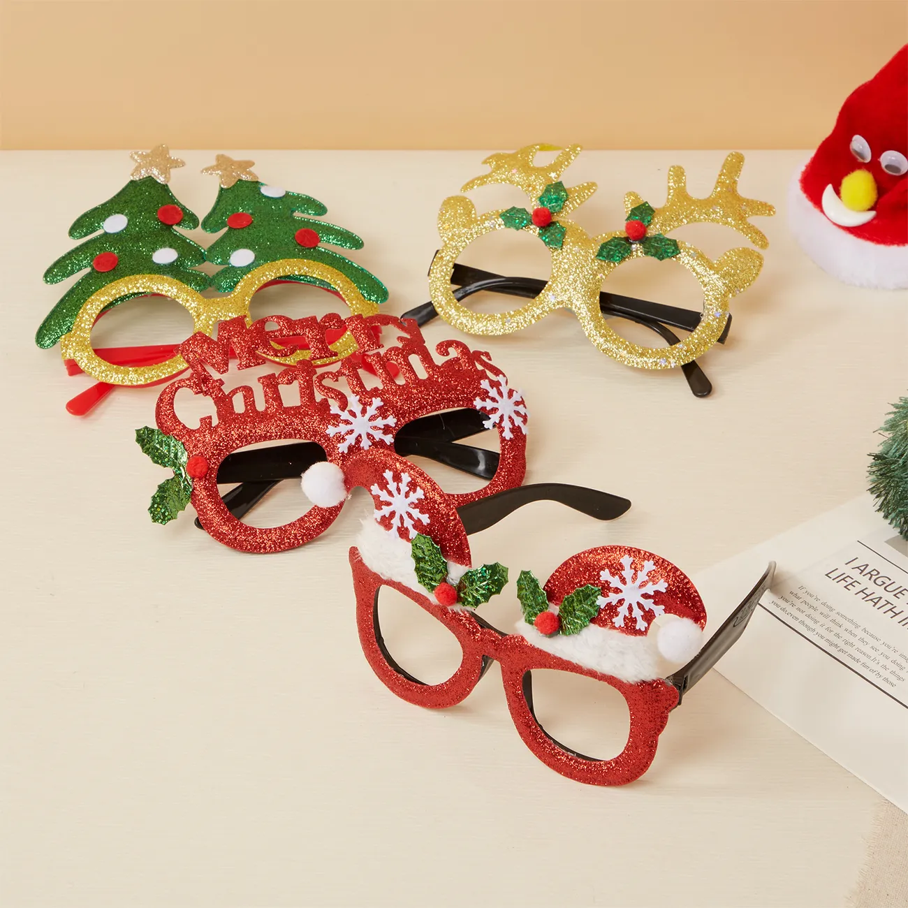 兒童/成人喜歡耶誕節裝飾眼鏡 紅色 big image 1