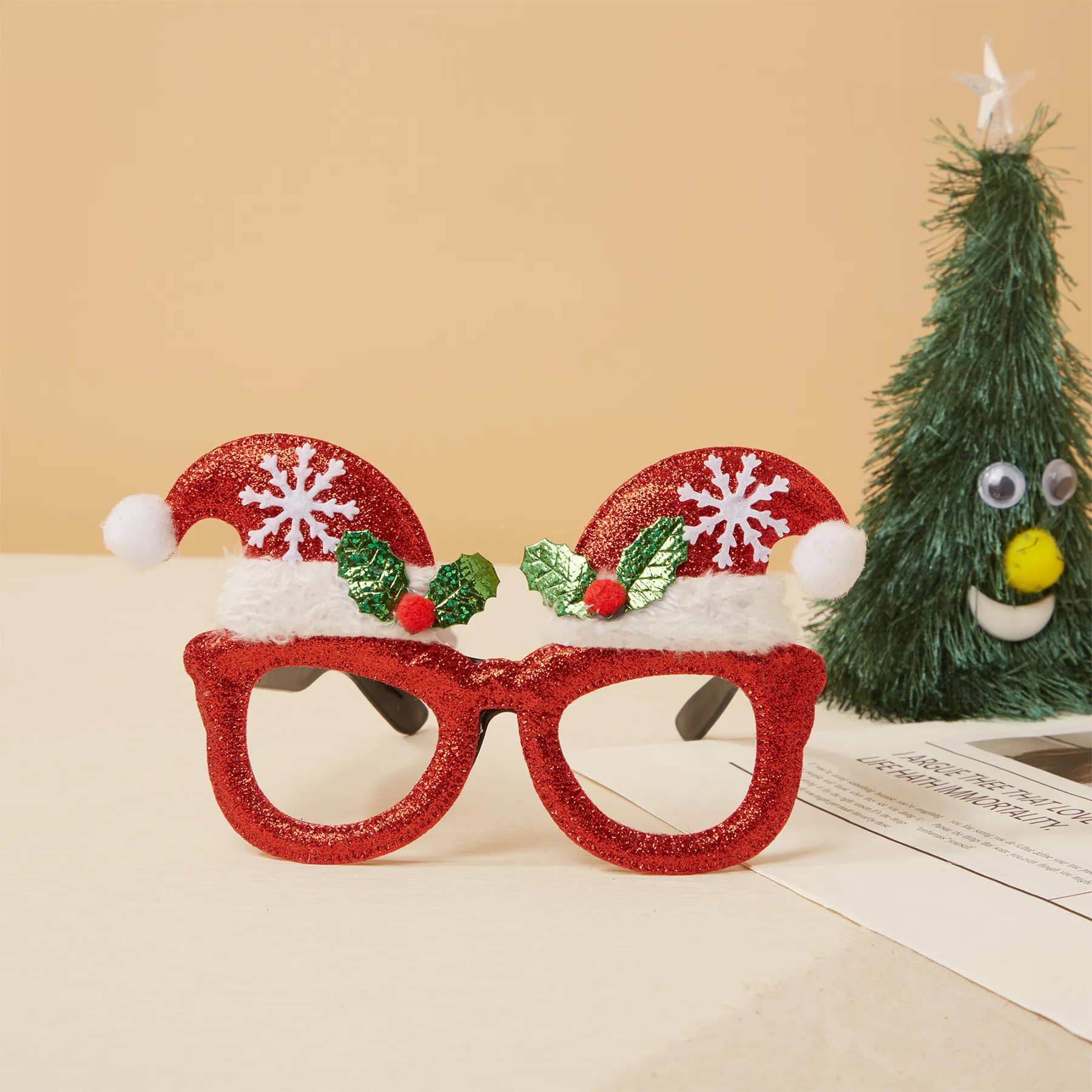 Baby Girl/Boy Christmas Hooded Jumpsuit/Scarf/Glasses/Socks Glasses Green/White/Red