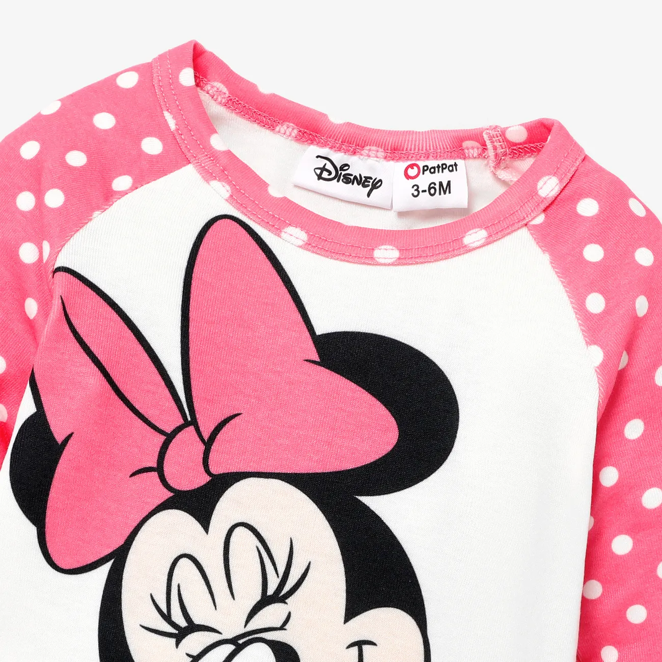 Disney Mickey and Friends Bebé Menina Costuras de tecido Infantil Manga comprida Conjunto para bebé Rosa big image 1