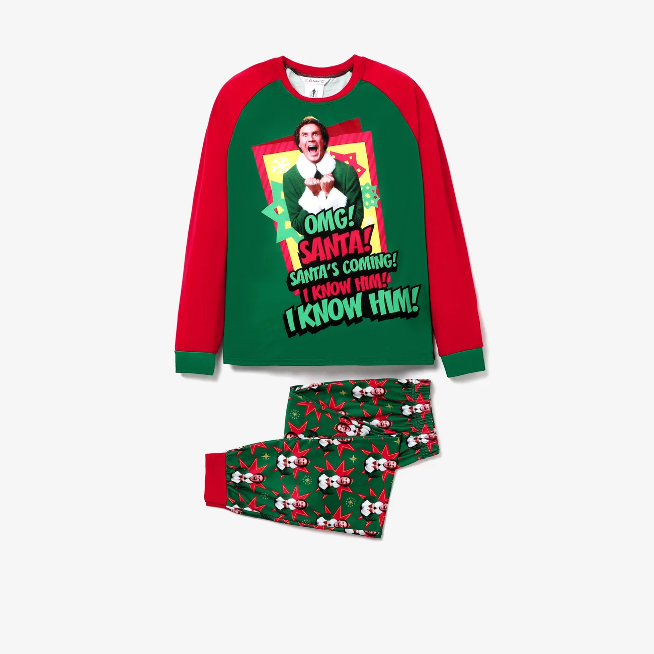ELF Weihnachten Familien-Looks Langärmelig Familien-Outfits Pyjamas (Flame Resistant) Mehrfarbig big image 1