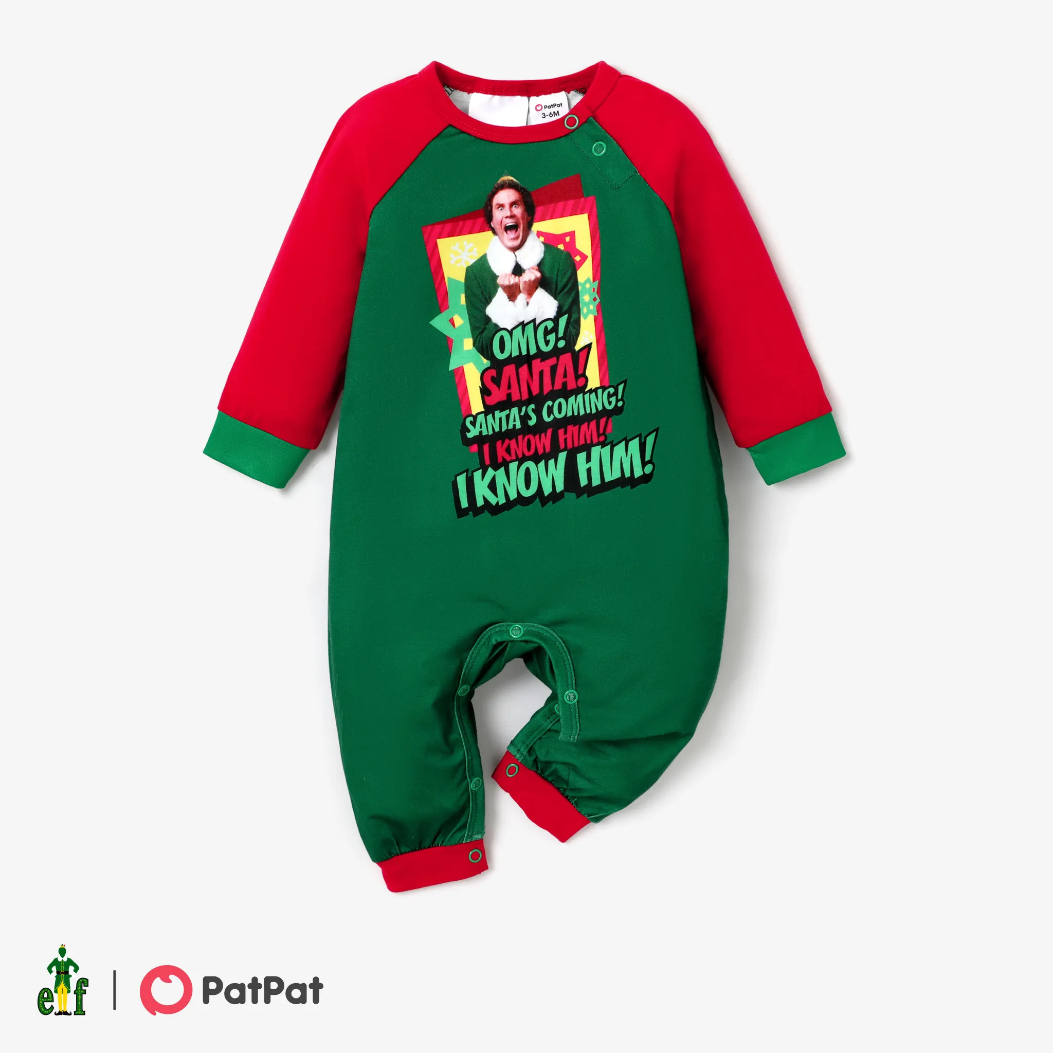 ELF Family Matching Christmas Character Print Pajamas Sets (Flame Resistant) Multi-color big image 1