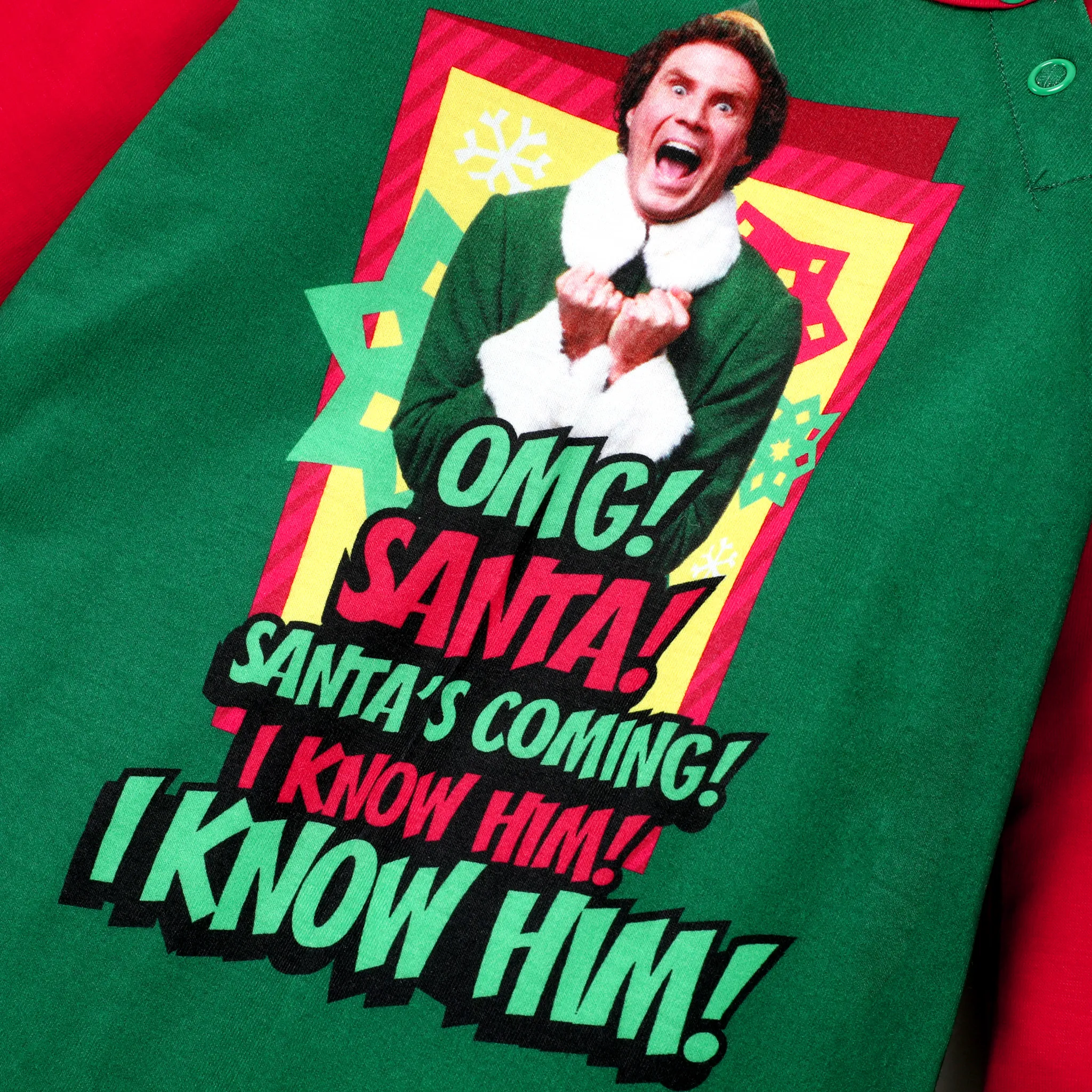 ELF Family Matching Christmas Character Print Pajamas Sets (Flame Resistant) Multi-color image 2