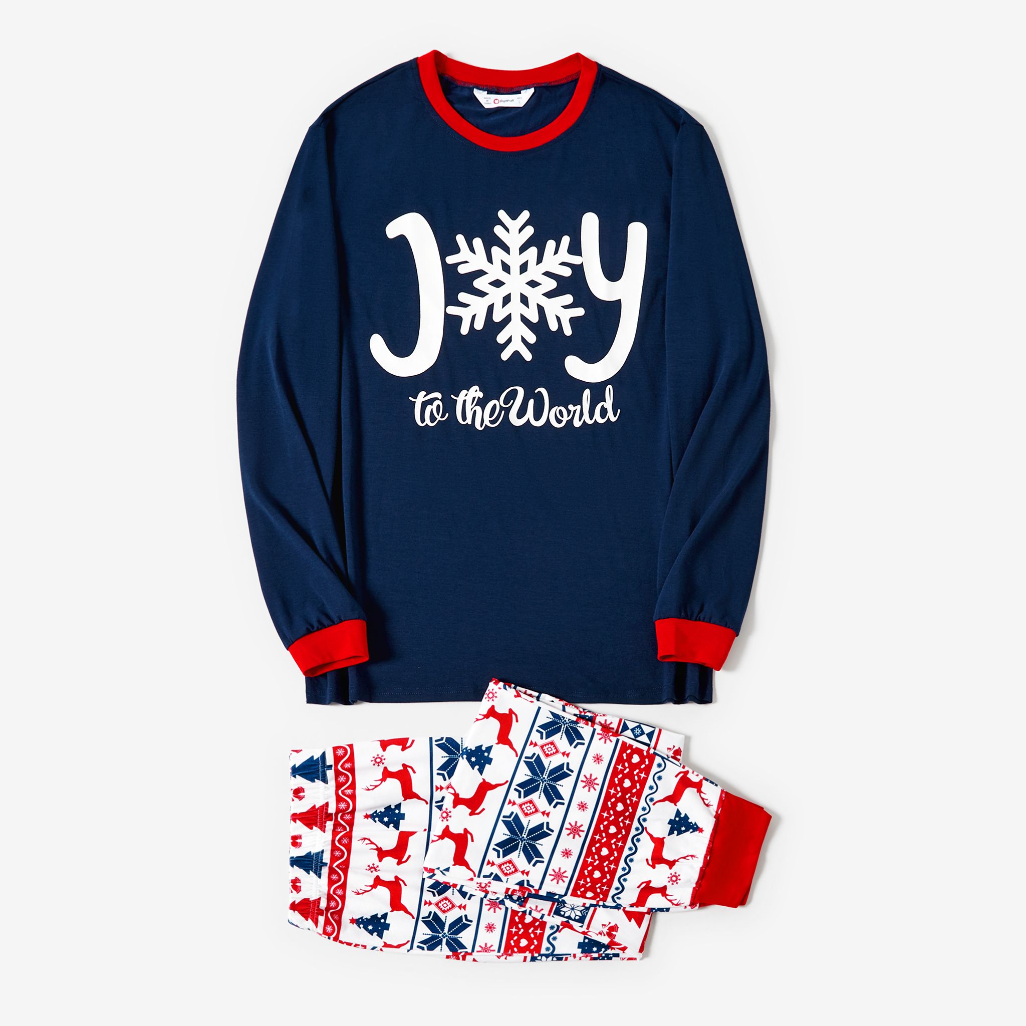 Christmas Family Matching Glow In The Dark Letters & Snowflake Long-sleeve Pajamas Sets(Flame Resistant)