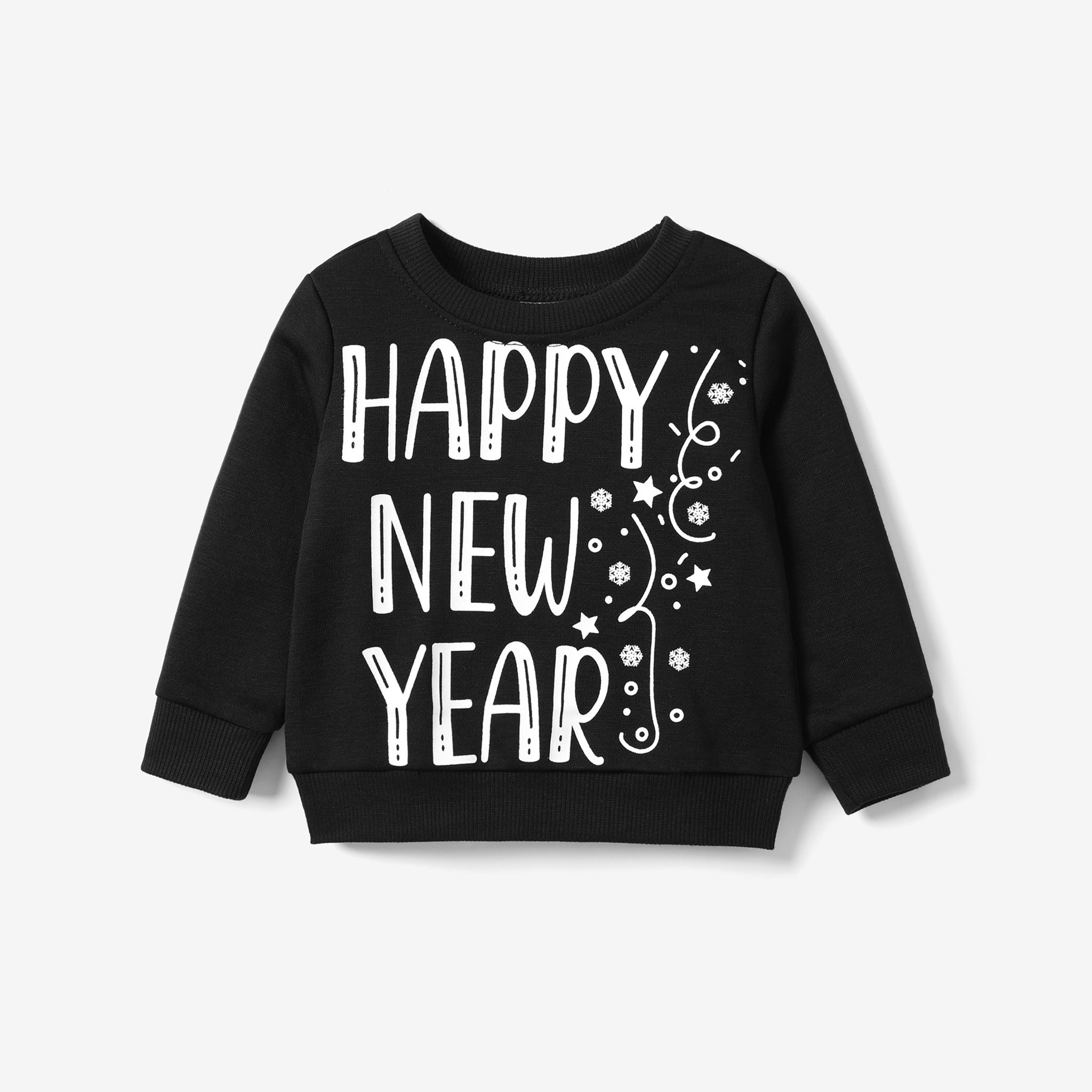 

Baby Girl/Boy Childlike New Year Letter Pattern Pullover
