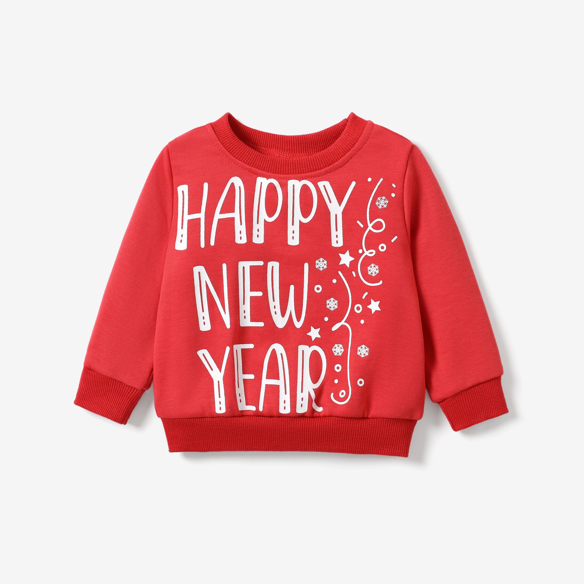 

Baby Girl/Boy Childlike New Year Letter Pattern Pullover