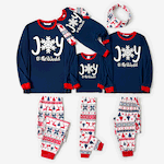Christmas Family Matching Glow In The Dark Letters & Snowflake Long-sleeve Pajamas Sets(Flame resistant)  image 2