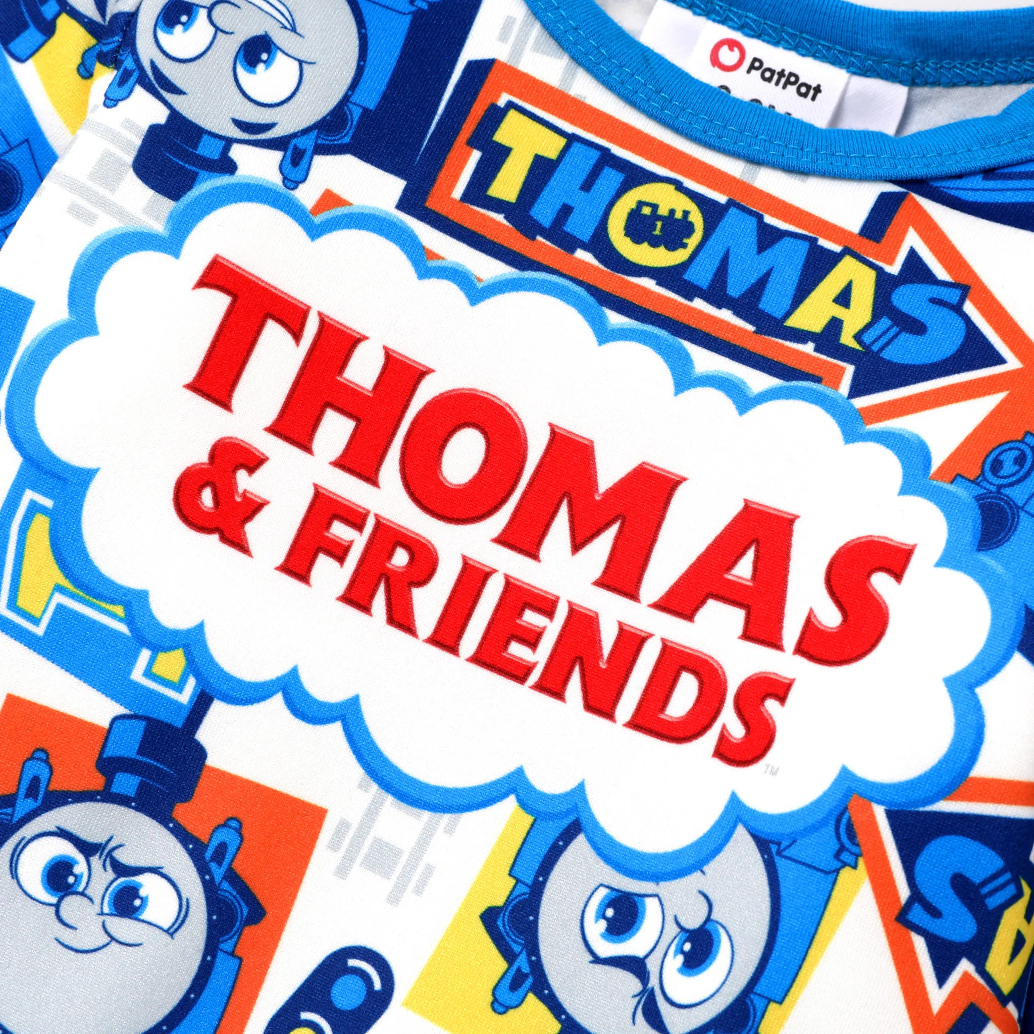 Thomas & Friends قطعة واحدة مواليد رجالي كم طويل زر شخصيات أزرق image 3