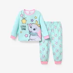 2pcs Baby/Toddler Girl Childlike Elephant Pajama Set Toddler Mint Green