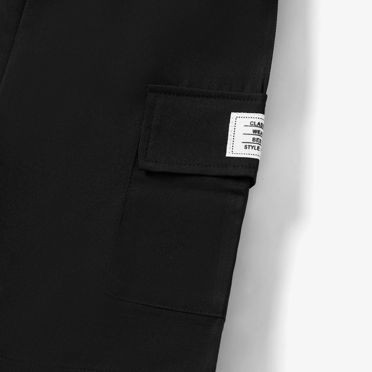 Kid Boy's Casual Loose Fit Patch Pocket Sweatpants  Black-2 big image 1
