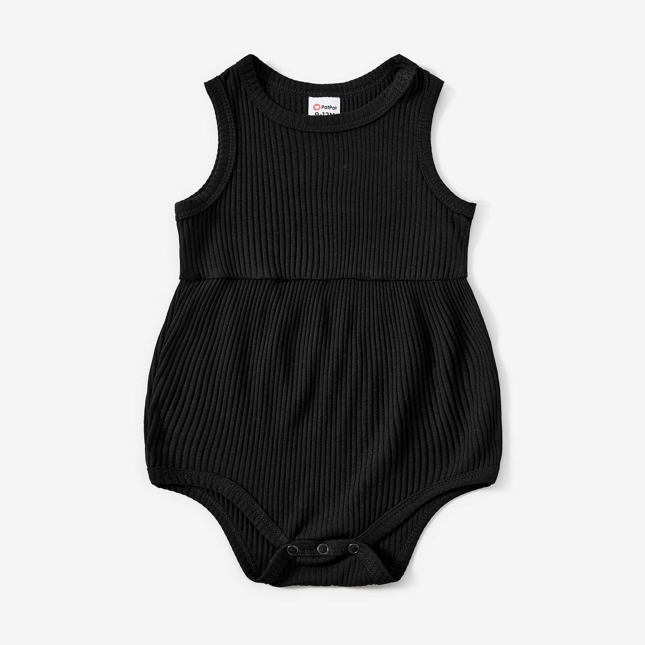 Maman Et Moi Élégant Solide Noir Pli Design Coton Sans Manches Sling Robes