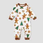 Christmas Family Matching Cartoon Gingerbread Man and Tree All-over Print Long-sleeve Pajamas Sets(Flame resistant)  image 2