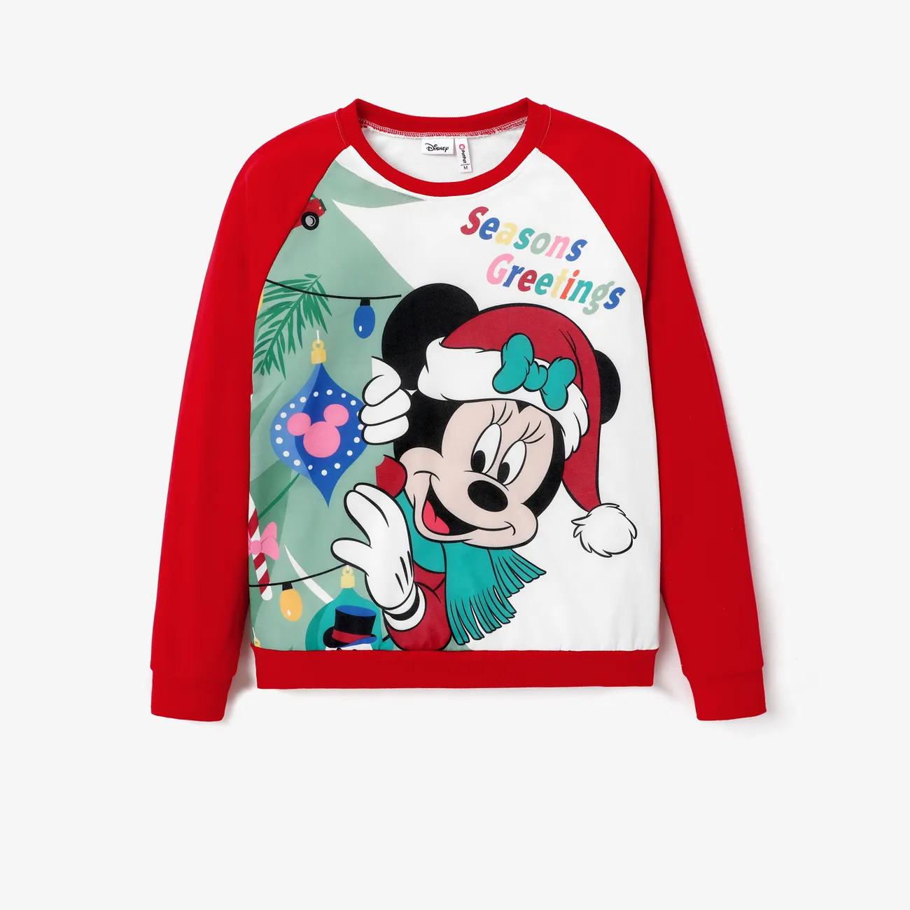 Disney Mickey and Friends Family Matching Christmas Character Print Long-sleeve Sweatshirt  Red big image 1