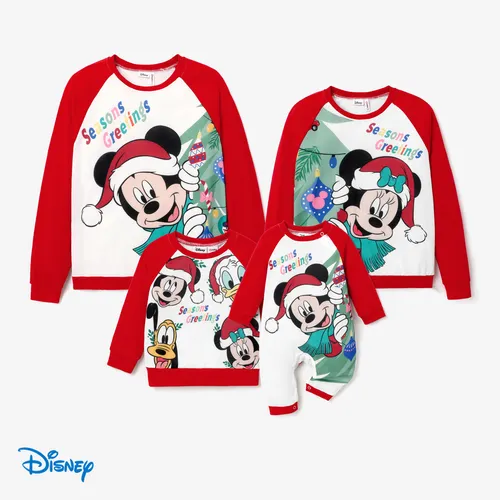 Disney Mickey and Friends Family Matching Christmas Character Print Long-sleeve Sweatshirt 