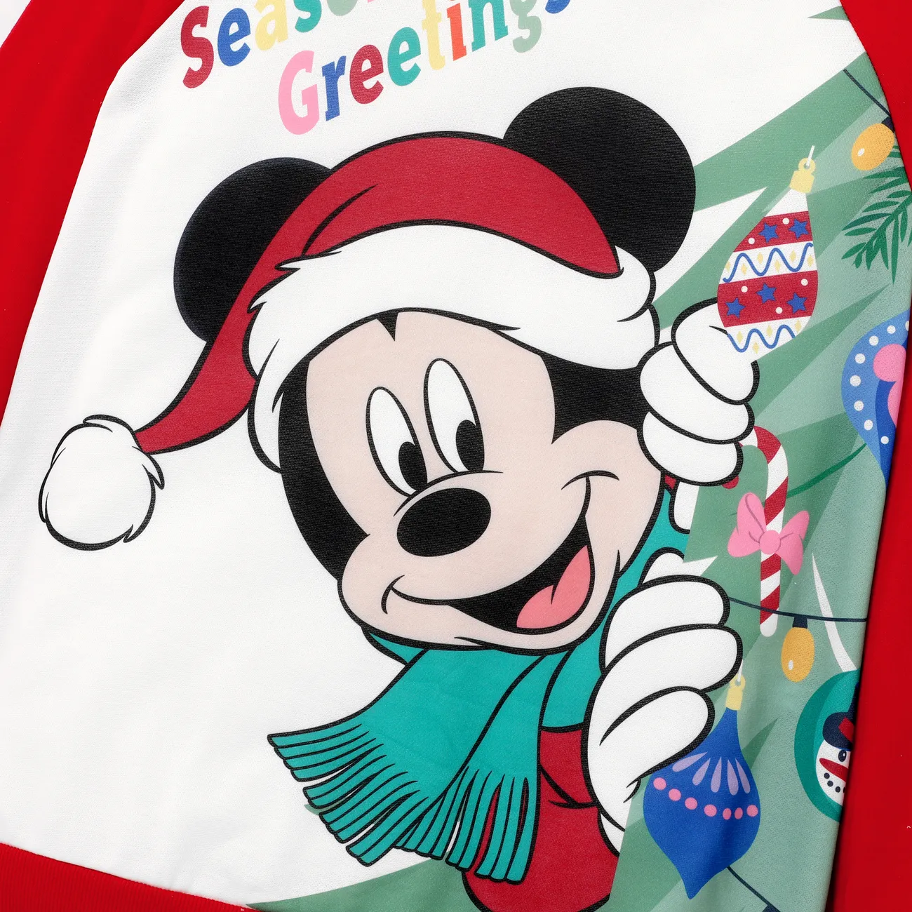 Disney Mickey and Friends Looks familiares Navidad Manga larga Conjuntos combinados para familia Tops Rojo big image 1