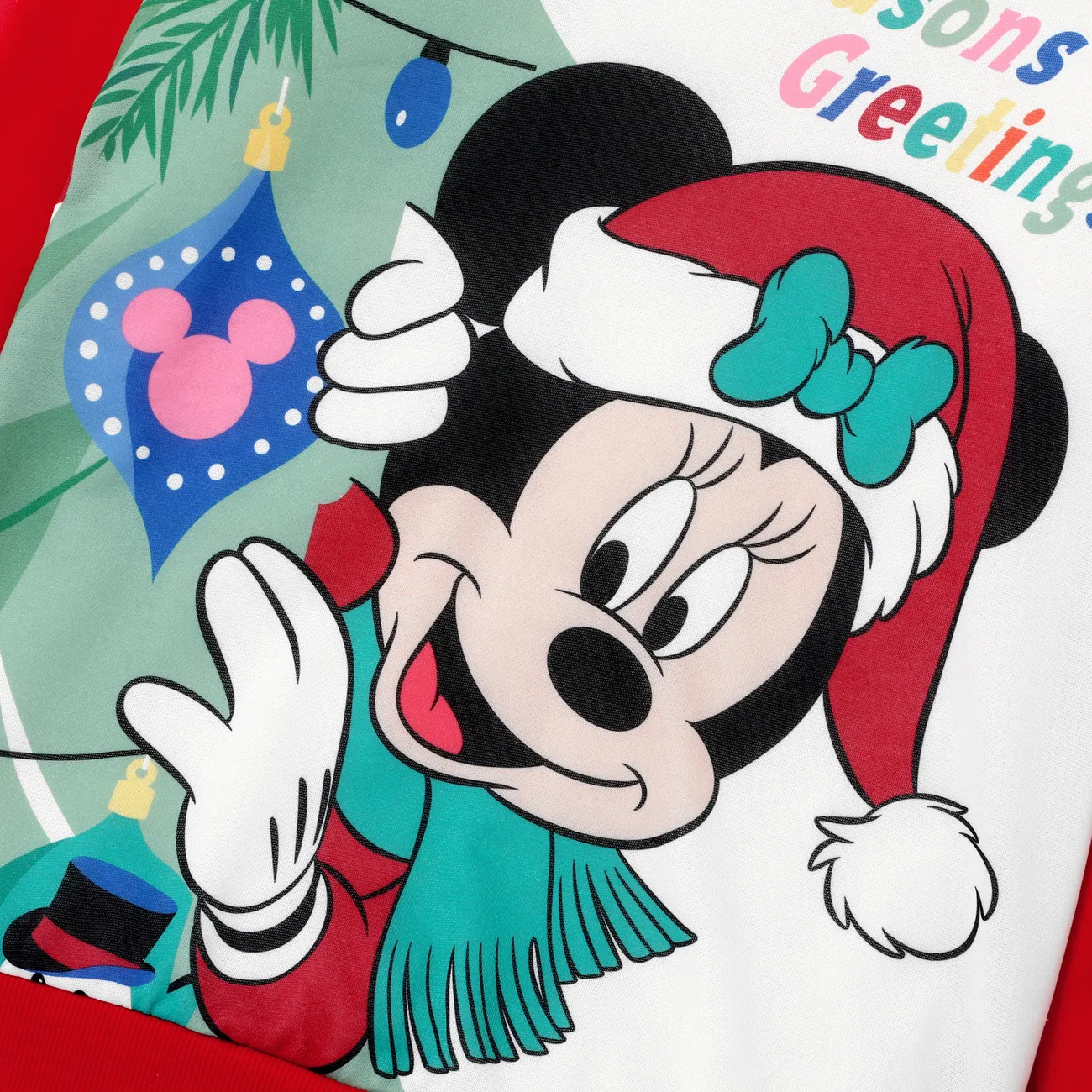 Disney Mickey and Friends Family Matching Christmas Character Print Long-sleeve Sweatshirt  Red big image 1